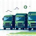 Flottenmanagement Icon mit LKW Zeichnung